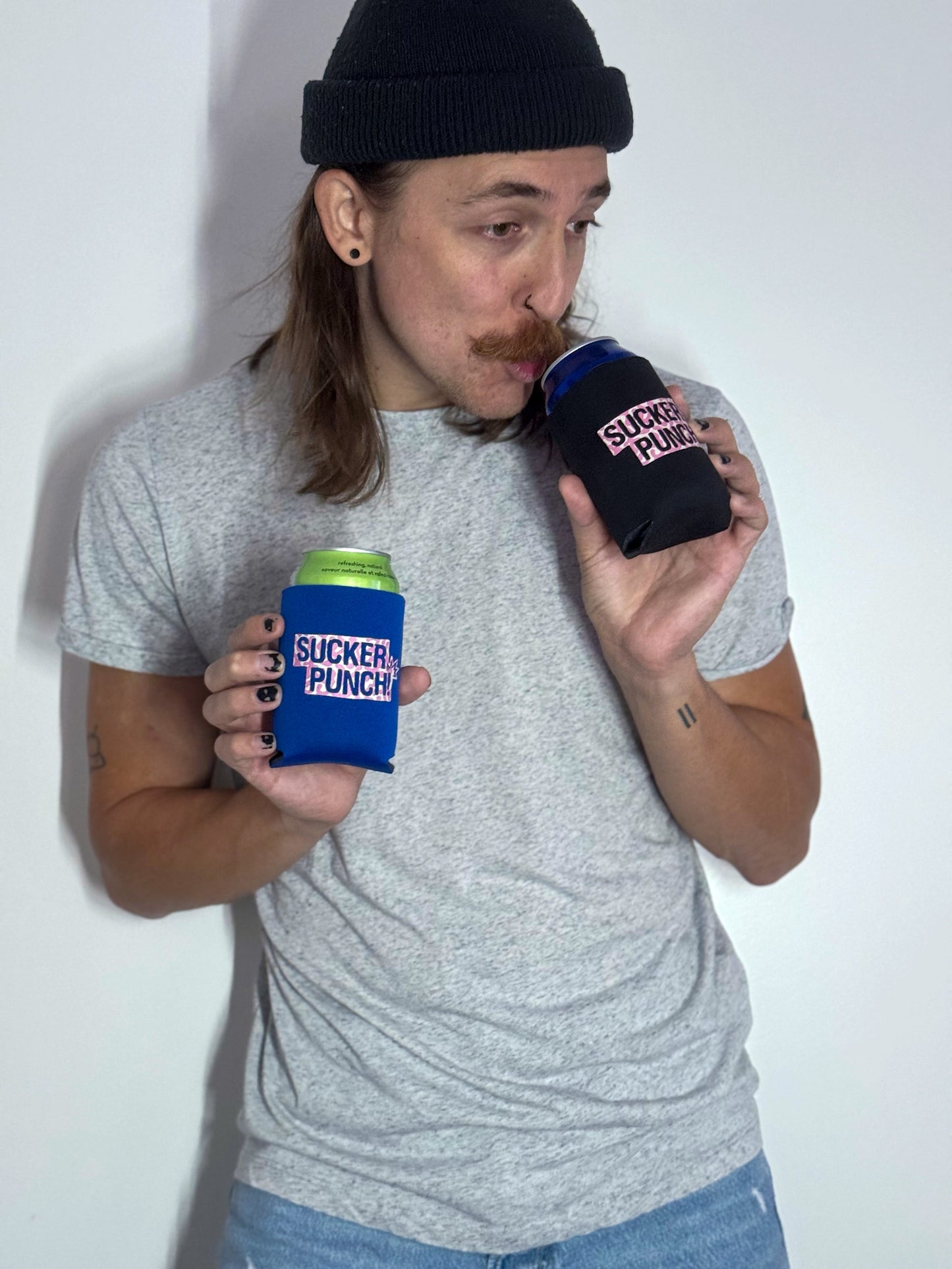 SUCKERPUNCH! Logo koozies