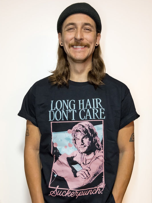 Long Hair Don't Care. T-Shirt.